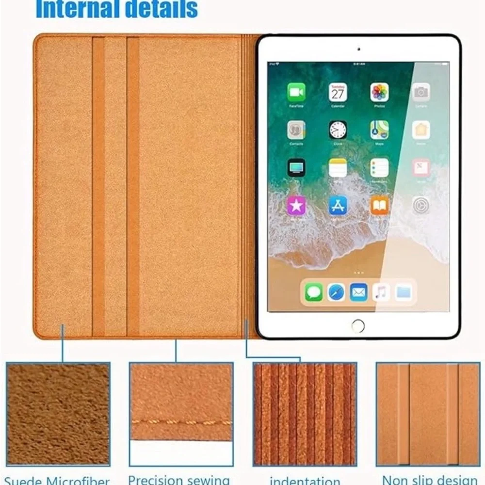 leather Floral Case iPad 9.7 Inch 2018/2017, 6th Gen/5th Gen, Air 2/iPad Air